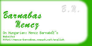 barnabas mencz business card